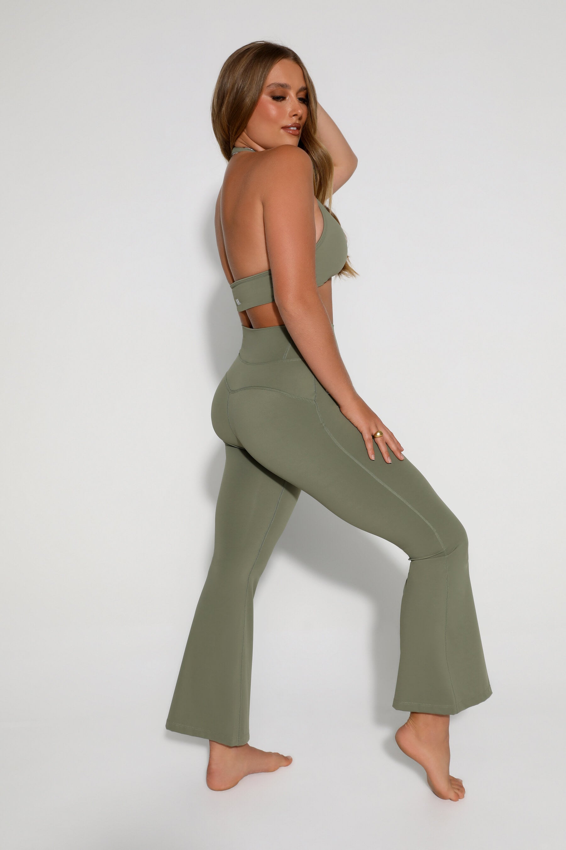 Step Right Up Sage Green Flare Pants
