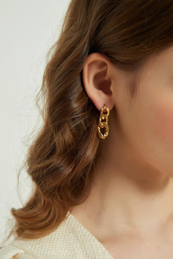 Link Chains Earrings in Gold