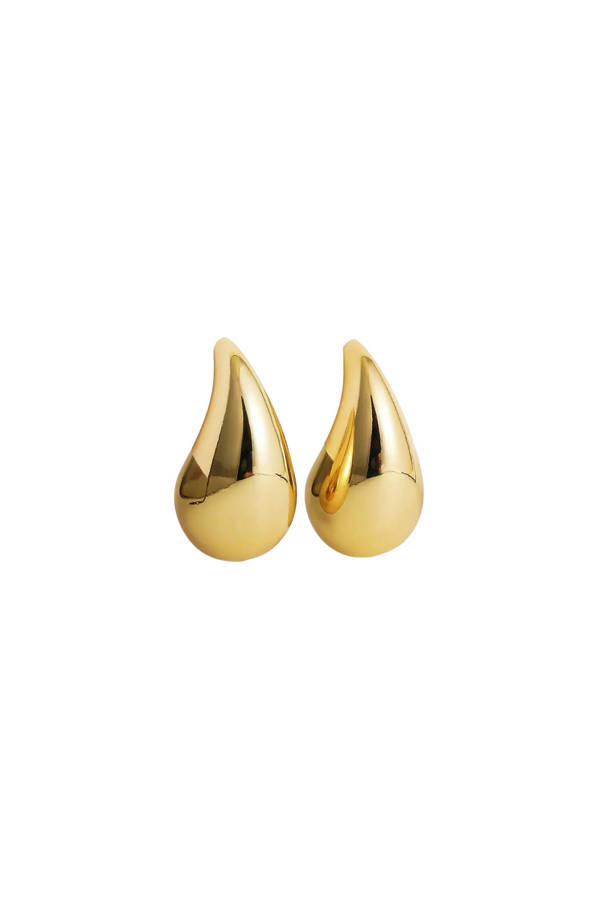 Dome Drop Earrings in Gold