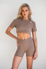 Everyday Crossover Shorts in Tan