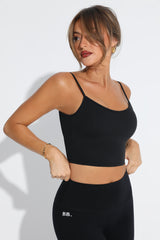 Backless Cropped Cami in Black